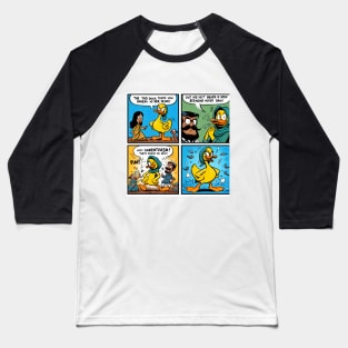 Cute Funny Duck Comic Baseball T-Shirt